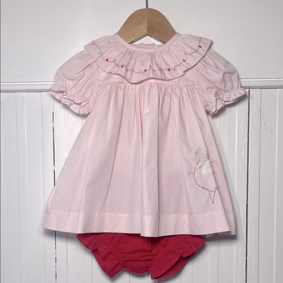 LULI & ME THE BEST DRESSED CHILD NWOT Hand Embroidered Blouse Bloomer Set - Picture 1 of 4